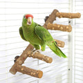 Deluxe Nature Wood Bird Ladder Perch - Perfect Parrot Chew Toy for Small to Medium Birds!
