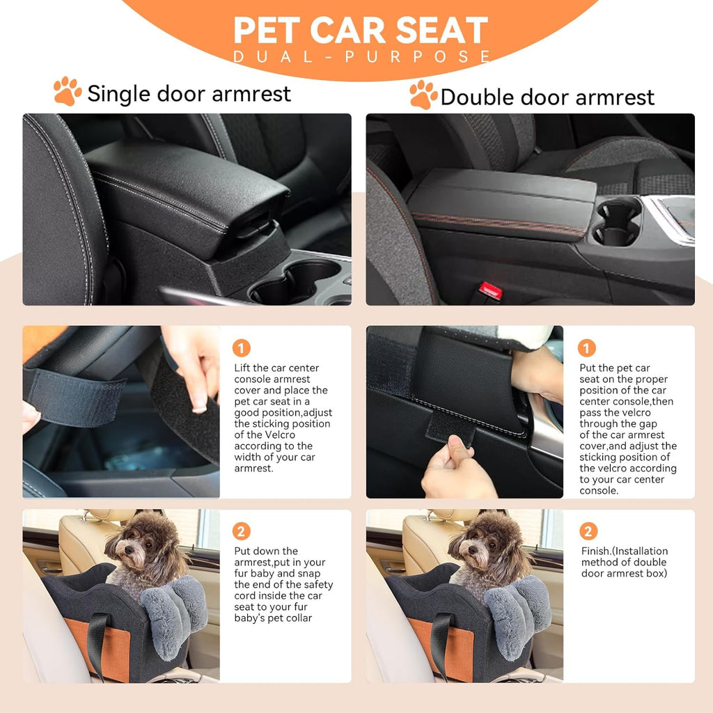 Elevate Your Pup's Travel Experience with Our Luxury Gray Dog Car Seat Booster for Small Dogs