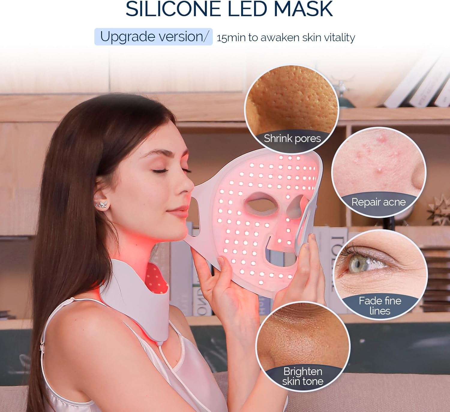Revitalize Your Skin with Our LED Face Light Therapy Mask - Anti-Aging & Rejuvenating Mousse for a Youthful Glow