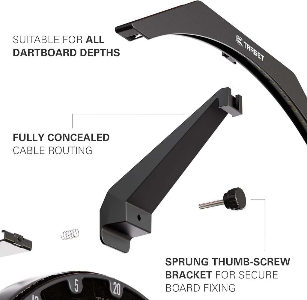 LED Dartboard Light – Bright Board Ring Lighting with 3M Cable | Fits All Dartboards | Professional Darts Accessory for Precision Play