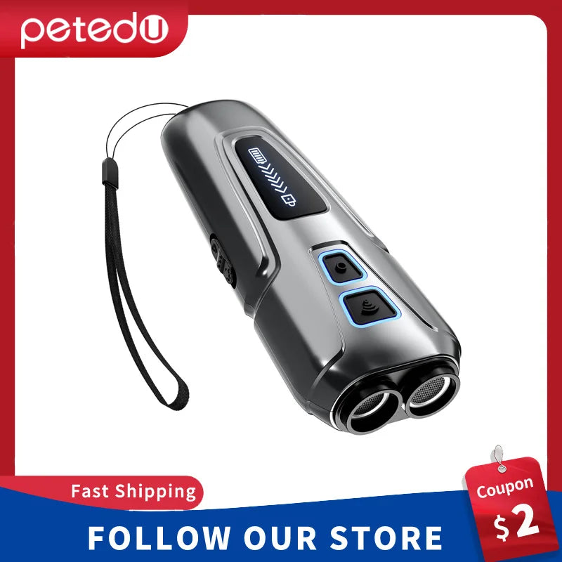 Ultrasonic Dog Repeller - High Power Deterrent Device for Bark Control & Training with LED Flashlight