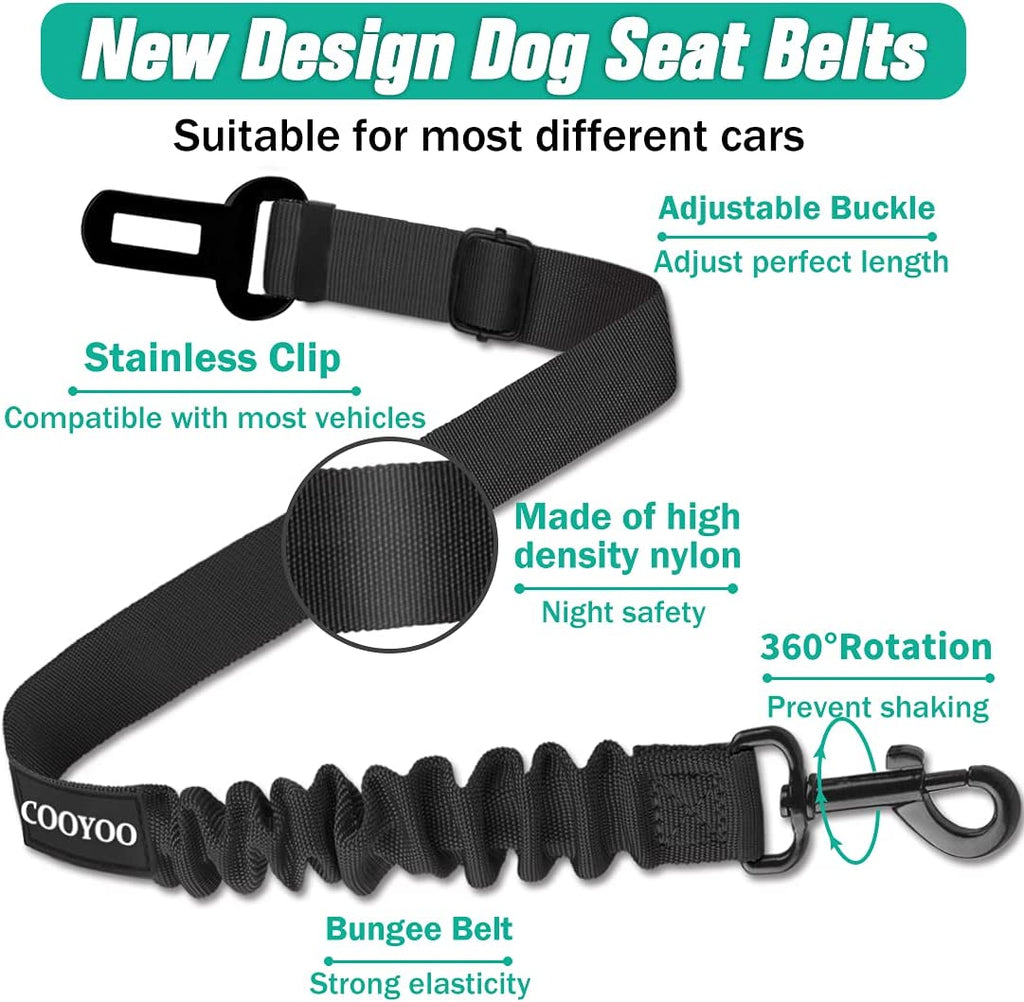 Premium Adjustable Dog Seat Belt - 3-Piece Retractable Car Harness for Optimal Pet Safety and Comfort