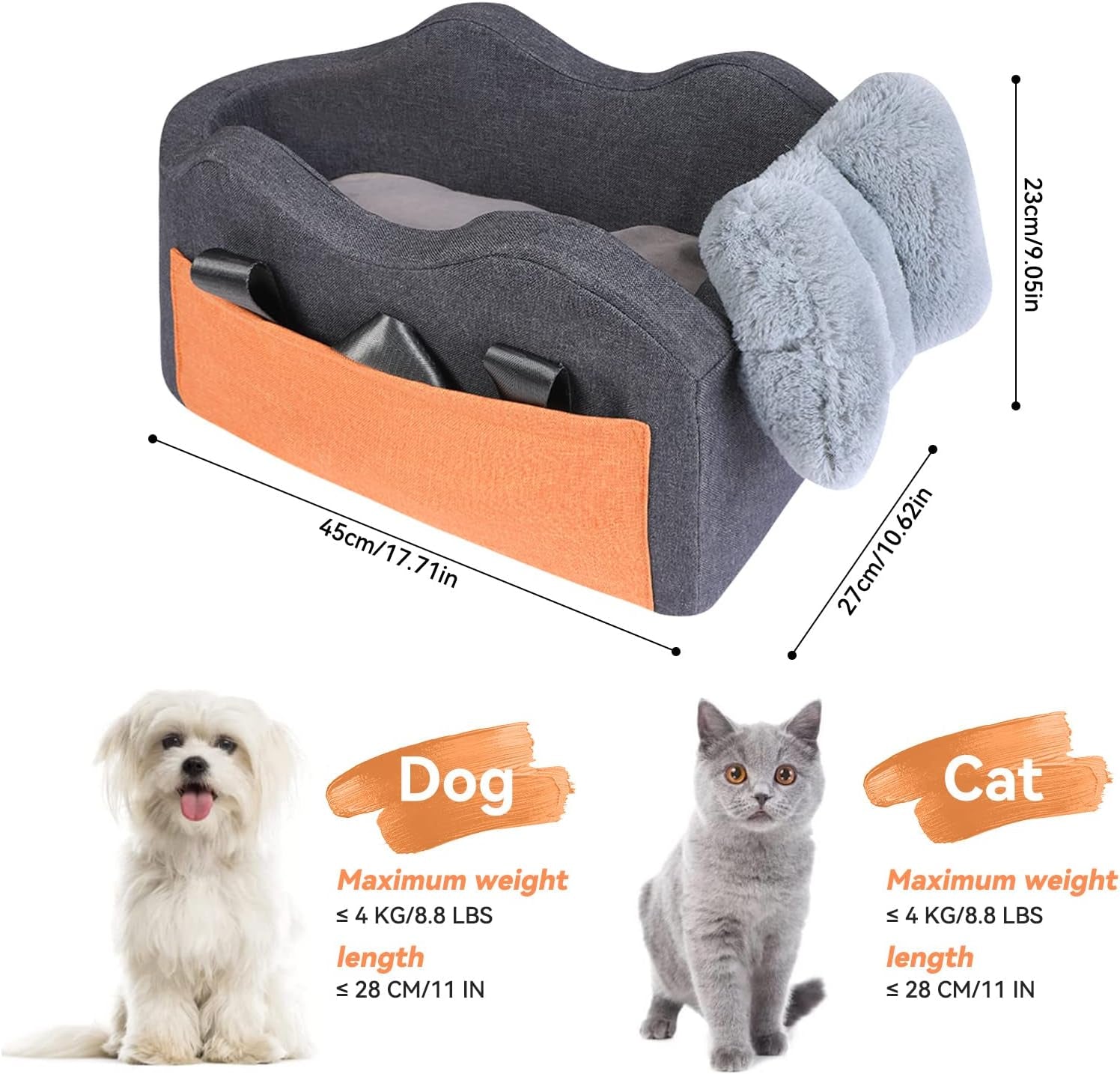 Elevate Your Pup's Travel Experience with Our Luxury Gray Dog Car Seat Booster for Small Dogs