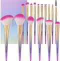 16-Piece Professional Makeup Brush Set with Gift Box – Rainbow Series