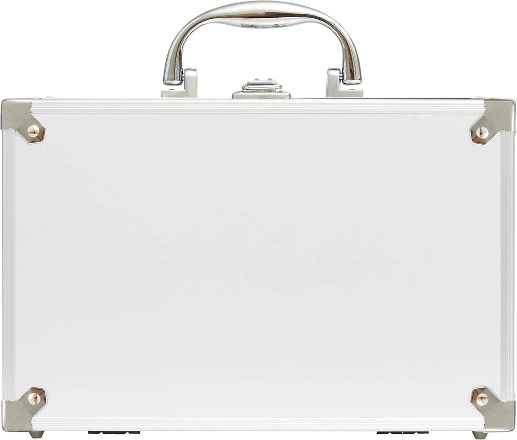 , 43-Piece Complete Makeup Kit, Includes Lipsticks, Eyeshadows, Blush, Nail Polish, Mirror and Make up Brushes, Portable Lightweight Metal Train Case, Bon Voyage