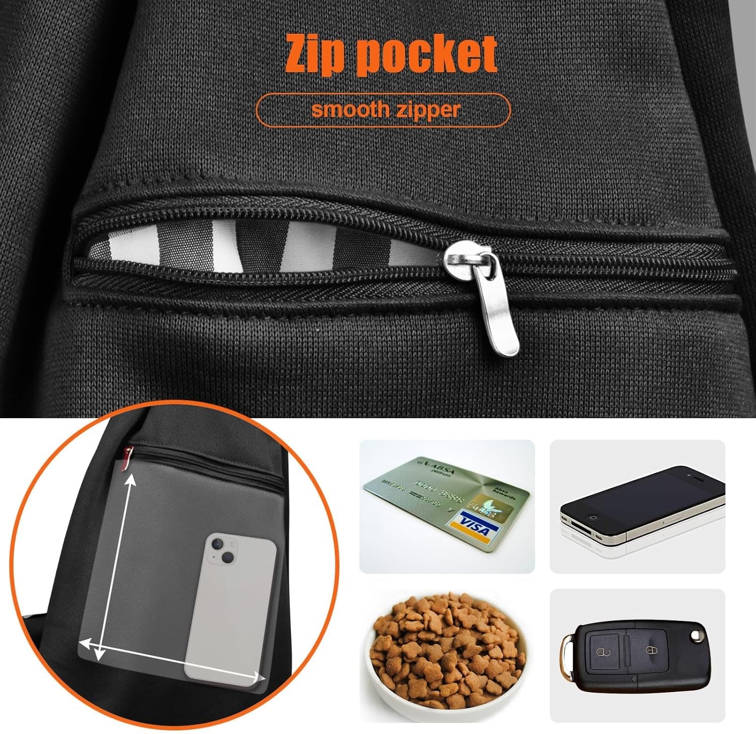 Ultimate Comfort Dog Carrier Sling - Adjustable Pet Carrier for Small Dogs and Cats with Zip Pocket and Snap Closure (Black, Size S)