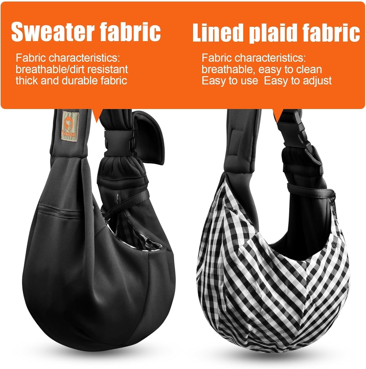 Ultimate Comfort Dog Carrier Sling - Adjustable Pet Carrier for Small Dogs and Cats with Zip Pocket and Snap Closure (Black, Size S)