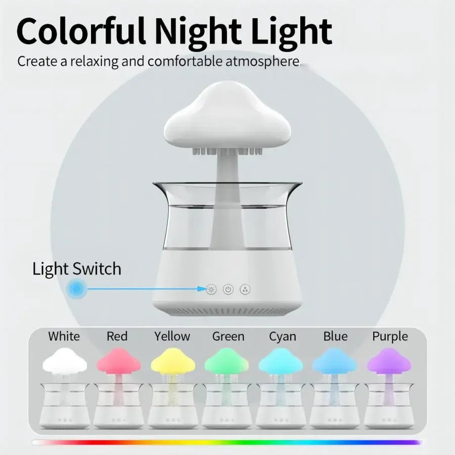 Transform Your Space with the Relax Cloud Rain Diffuser: A Colorful Ultrasonic Aromatherapy Humidifier