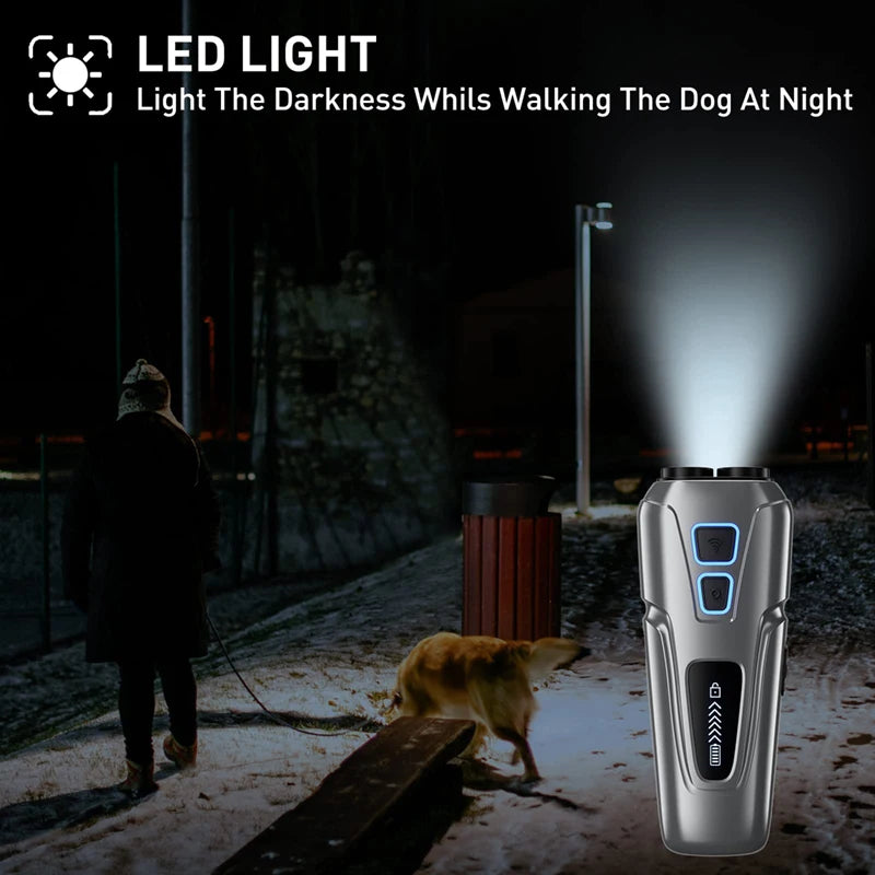 Ultrasonic Dog Repeller - High Power Deterrent Device for Bark Control & Training with LED Flashlight